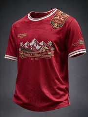 Retro Österreich 2026 Fußball Schnee Berg Casual T-Shirt