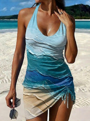 Bedrucktes Strand kleid für Damen