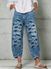 Damenhose mit Tiermotiv-Druck