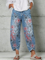 Damenhose mit Tiermotiv-Druck