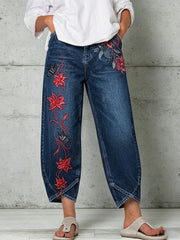 Damenhose mit Tiermotiv-Druck