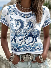 T-Shirts mit Pferde druck für Frauen