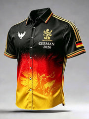 Herren-Fußball-Shirt in Deutsch mit Farbverlauf, lässig, kurzärmelig