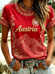 Damen-T-Shirt aus Österreich mit kurzen Ärmeln