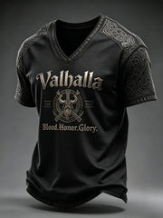 Herren-Valhalla-V-Ausschnitt-T-Shirt