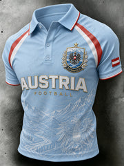 Herren-Poloshirt mit Österreich-Print