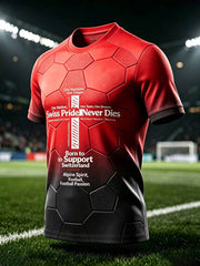 Herren-Fußball-T-Shirt mit Schweizer Motiv, lässig geschnitten