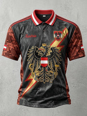 Herren-Poloshirt mit Österreich-Print