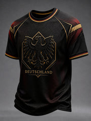 Herren-Fußballfan-T-Shirt mit Aufdruck, lässig