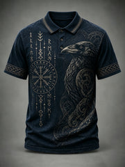 Kurzarm-Polos hirt mit Retro-Viking-Element druck für Herren