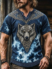 Herren Vintage Celtic Knoten Wolf Print T-Shirt
