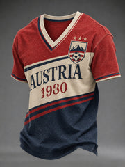 Herren-T-Shirt mit V-Ausschnitt aus Österreich
