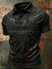 Herren-Poloshirt mit Österreich-Print