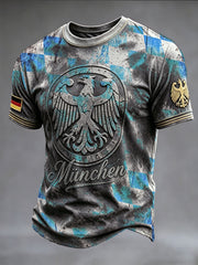 Herren-T-Shirt im Vintage-Stil mit deutschem München-Print, lässig