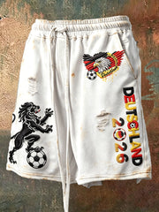Herren-Fußball-Shorts im angesagten Used-Look, lässig und sportlich im Retro-Stil