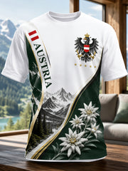 Herren-T-Shirt mit künstlerischem Aufdruck: Motive österreichischer Schneeberge