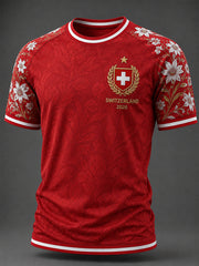 Herren-T-Shirt mit Fußballmotiv, Raglanärmeln und kurzen Ärmeln