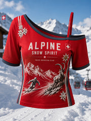 Damen-Druck-Top für alpinen Skisport