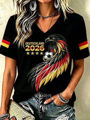 Damen-T-Shirt mit Deutschland-Fußballfan-Print