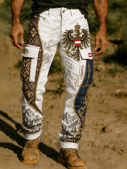 Herrenhose mit österreichischem Bergmotiv und Kunstdruck
