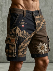 Herren-Shorts mit Edelweiß-Print aus den österreichischen Alpen