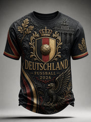 Herren-Vintage-Deutschland-Fußballfan-T-Shirt mit Aufdruck