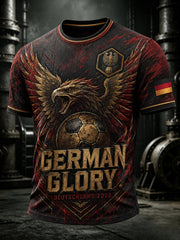 Herren-Vintage-Deutschland-Fußballfan-T-Shirt mit Aufdruck