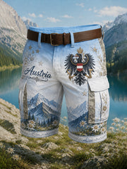 Herren-Shorts mit floralem Alpenmuster im österreichischen Stil