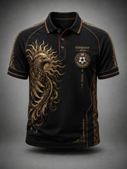 Herren-Fußballkunstdruck-Poloshirt in Deutschland-Optik