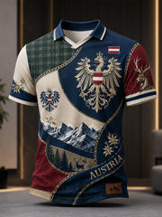 Herren-Art-Print mit österreichischen Naturmotiven und V-Ausschnitt als Erinnerungsstück