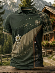Herren-Art-Print mit österreichischen Naturmotiven und V-Ausschnitt als Erinnerungsstück