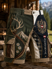 Herren-Shorts mit Kunstdruck zur Ehrung der österreichischen Naturelemente