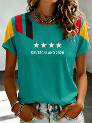 Damen-Fußballfan-T-Shirt Deutschland 2026 bedruckt