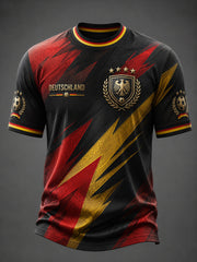 Herren-Deutschland-Fußballfan-T-Shirt mit Grafikdruck