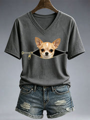 Frauen-T-Shirt mit witzigem Chihuahua-Print