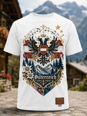 Herren-T-Shirt mit Kunstdruck eines österreichischen Naturlandschaftsmotivs