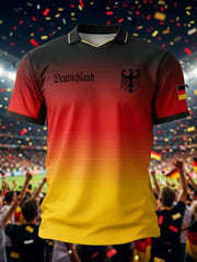 Herren-Fußballfan-T-Shirt mit Deutschland-Print, lässig, 2026