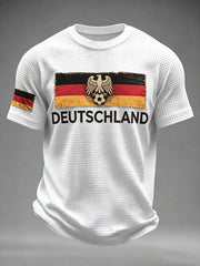 Herren-Deutschland-Fußball-Waffelkurzarmshirt
