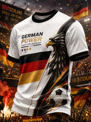 Herren-T-Shirt mit kurzen Ärmeln, Adler- und Fußballmotiv