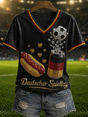 Damen-Fußball-V-Ausschnitt-T-Shirt in Deutschland