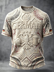 Herren-Retro-Fußball-T-Shirt im deutschen Stil mit 3D-Druck und lässigem Drop‑Shoulder‑Schnitt