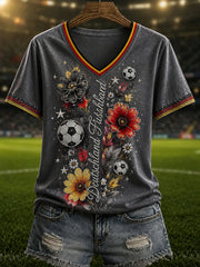 Damen-Fußball-V-Ausschnitt-T-Shirt in Deutschland