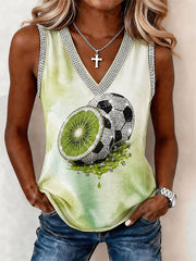 Sommerlicher Obst-Fußball-Art-Design-Weste für Damen