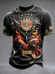 Herren deutsche Adler Fußball 2026 Bedrucktes lässiges T-Shirt