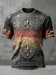 Herren-T-Shirt mit dunkelgrauem deutschem Adler-Fußball-Steigung druck