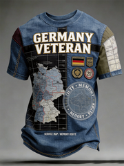 Herren-T-Shirt für deutsche Veteranen mit kurzen Ärmeln