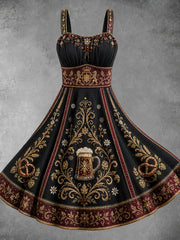 Damen-Oktoberfest-Kleid mit Blumenmotiv