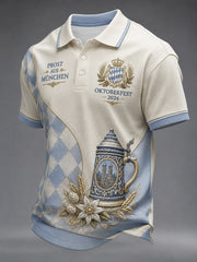 Herren-Oktoberfest-Shirt mit Kurzärmeln und Print
