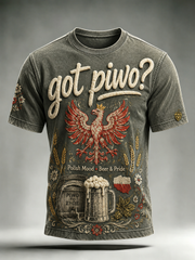Polen-T-Shirt für Herren mit kurzen Ärmeln