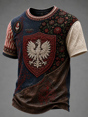 Polen-T-Shirt für Herren mit kurzen Ärmeln